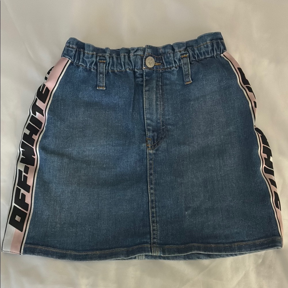 Off-White Blue Mini Pencil Skirt